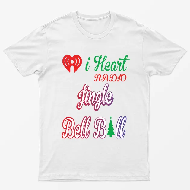 White I Heart Radio Jingle Bell Ball T-Shirt