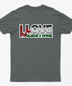 Charcoal I Love Palestine T-Shirt