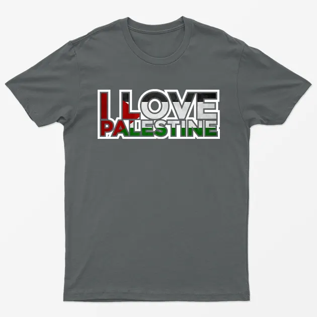Charcoal I Love Palestine T-Shirt