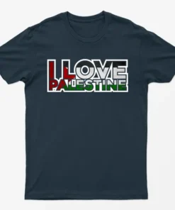 Navy Blue I Love Palestine T-Shirt
