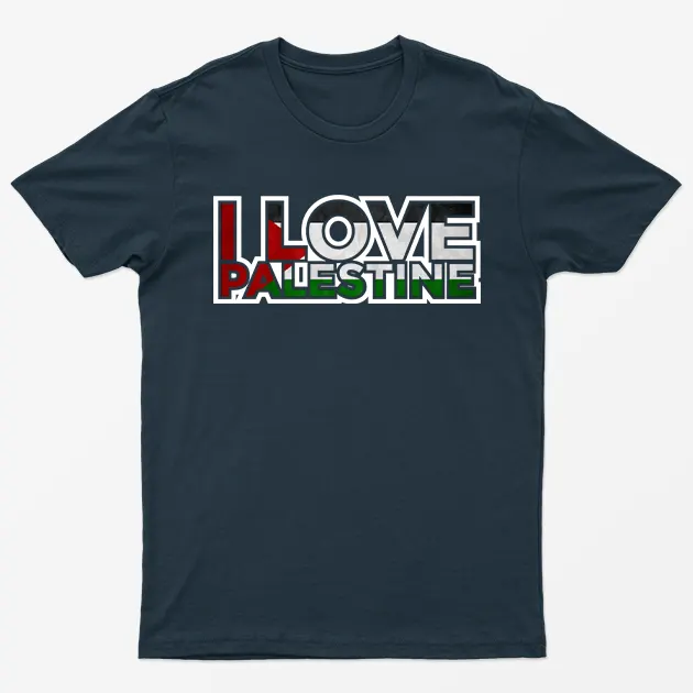Navy Blue I Love Palestine T-Shirt