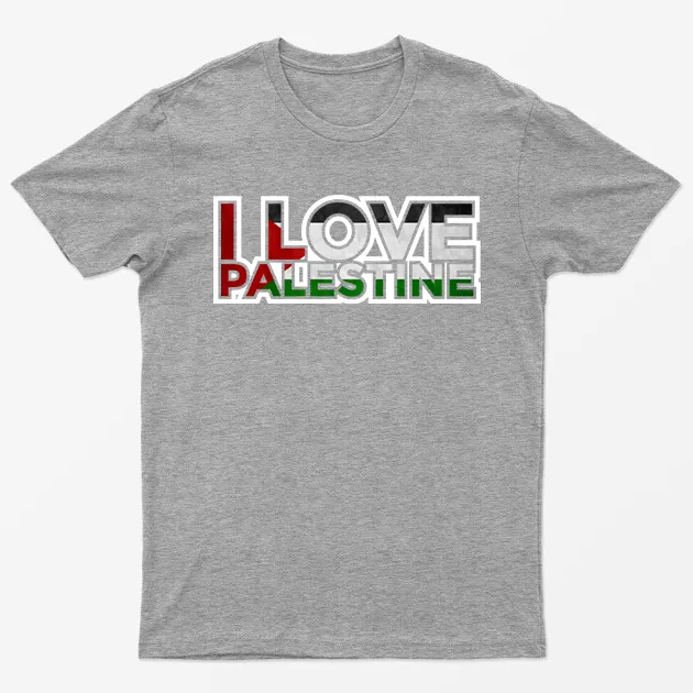 Sport Grey I Love Palestine T-Shirt