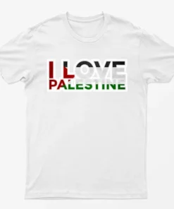 White I Love Palestine T-Shirt