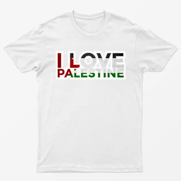 White I Love Palestine T-Shirt