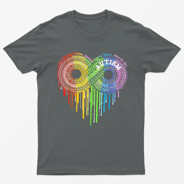 Charcoal Infinity Autism Awareness Graphic T-Shirt