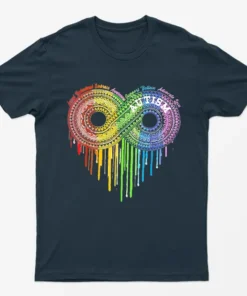 Navy Blue Infinity Autism Awareness Graphic T-Shirt