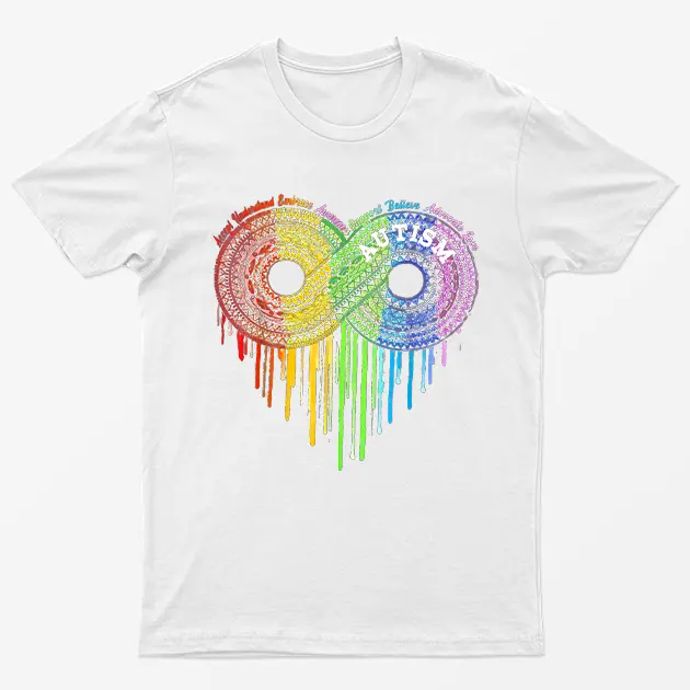 White Infinity Autism Awareness Graphic T-Shirt