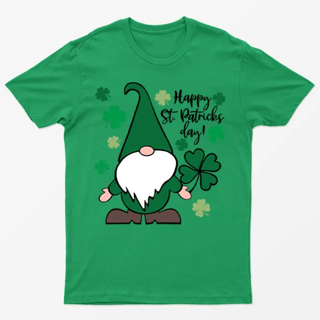 Irish Green Happy Saint Gnomie T-Shirt