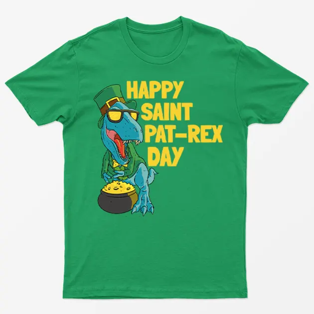 Irish Green Happy St Patrick's Day Dinosaur T-Shirt