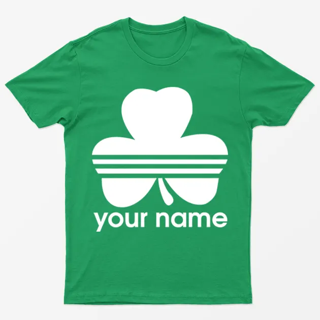 Irish Green Personalized Paddidas White T-Shirt