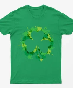 Irish Green St Patrick's Day Leaves Graphic T-Shirt