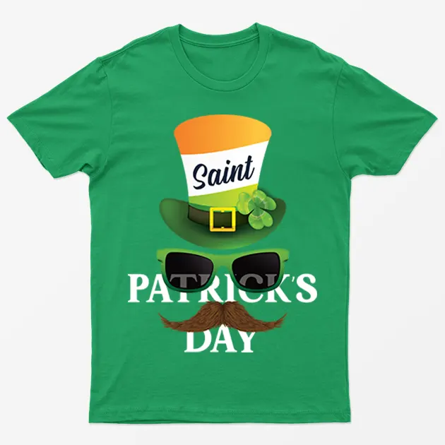 Irish Green St Patricks Day Sun Glasses Graphic T-Shirt