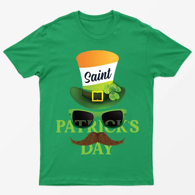 Irish Green St Patricks Day Sun Glasses Men T-Shirt