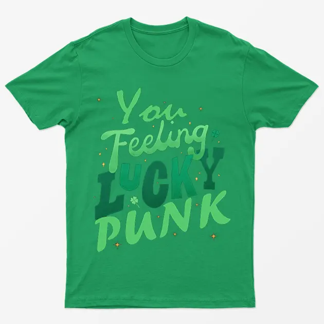 Irish Green You Feeling Lucky Punk T-Shirt