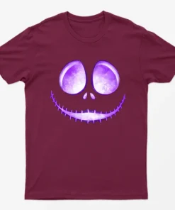 Maroon Jack Skellington Laugh T-Shirt