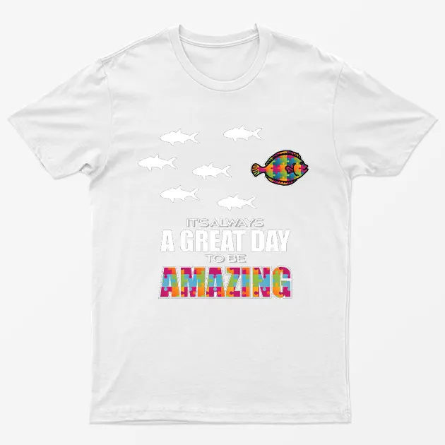 White Keep Calm And Be Amazing Autism T-Shirt