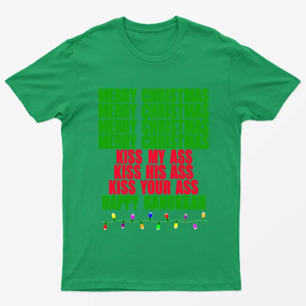 Irish Green Kiss My His Your Ass Happy Hanukkah T-Shirt