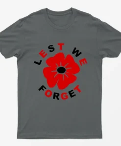 Charcoal Lest We Forget Remembrance T-Shirt