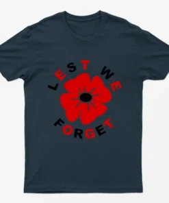 Navy Blue Lest We Forget Remembrance T-Shirt