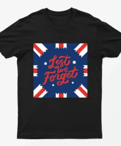 Black Lest We Forget Union Jack T-Shirt