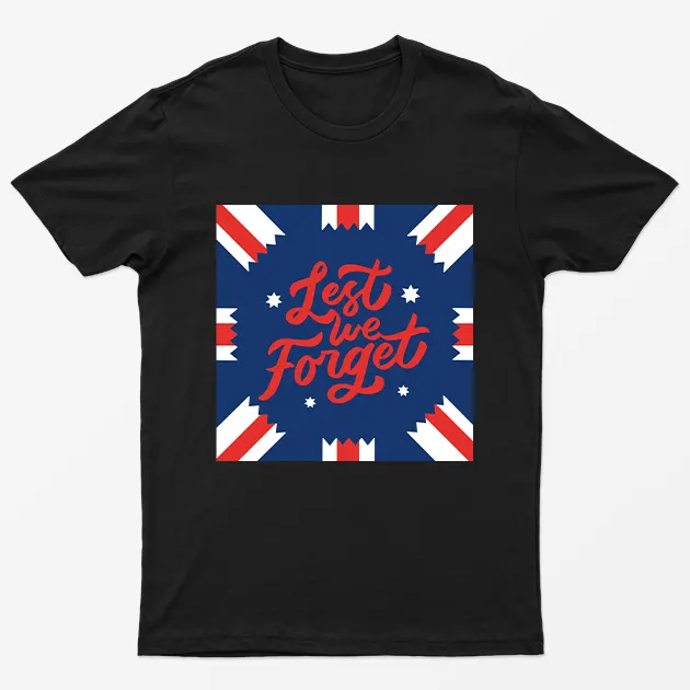 Black Lest We Forget Union Jack T-Shirt