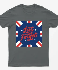 Charcoal Lest We Forget Union Jack T-Shirt