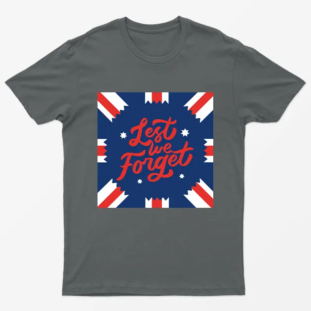 Charcoal Lest We Forget Union Jack T-Shirt