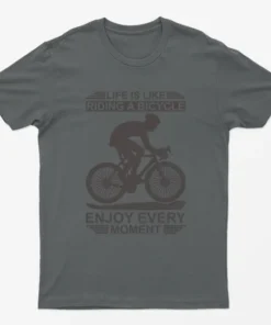 Charcoal Life Is Like Riding A Bicycle T-Shirt