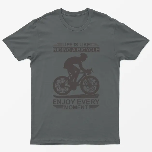 Charcoal Life Is Like Riding A Bicycle T-Shirt