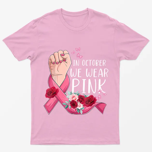 Light Pink Breast Cancer Fist T-Shirt