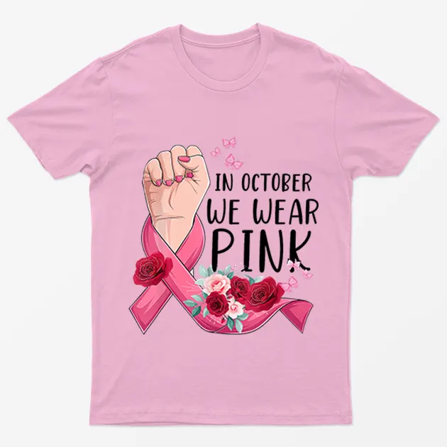 Light Pink Breast Cancer October Awareness Month T-Shirt