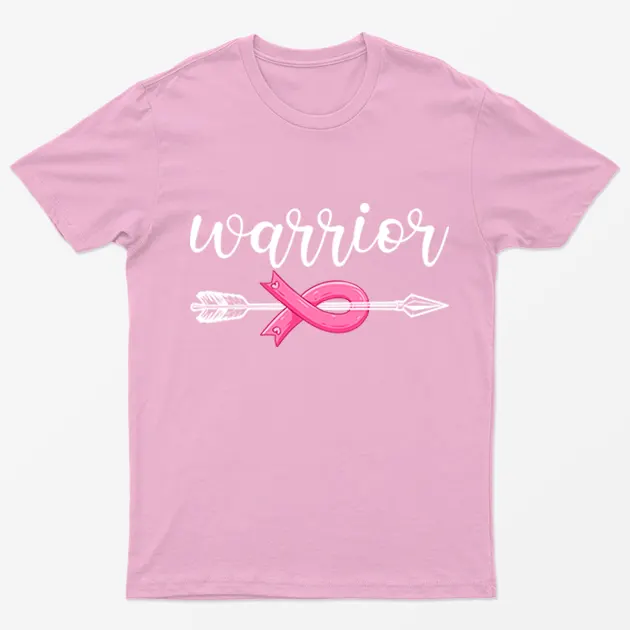 Light Pink Breast Cancer Warrior Pink Ribbon T-Shirt