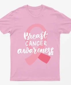Light Pink Cancer Pink Ribbon Awareness T-Shirt