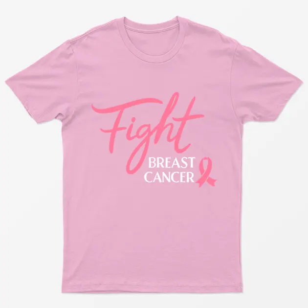 Light Pink Fight Breast Cancer Pink Ribbon T-Shirt