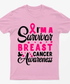 Light Pink I am a Survivor Breast Cancer T-Shirt