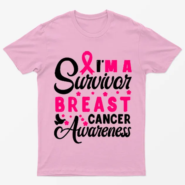 Light Pink I am a Survivor Breast Cancer T-Shirt