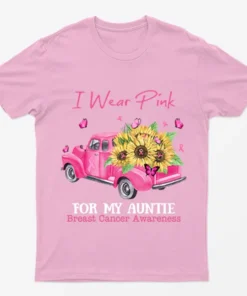 Light Pink Pink Car Breast Cancer Awareness T-Shirt