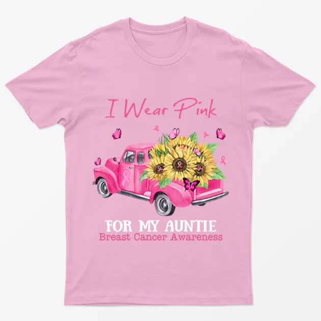 Light Pink Pink Car Breast Cancer Awareness T-Shirt