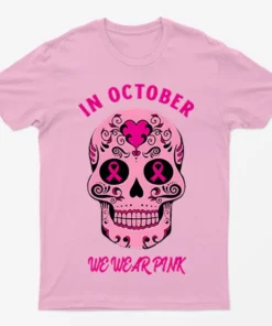 Light Pink Pink Skeleton Cancer Breast Awaeness T-Shirt