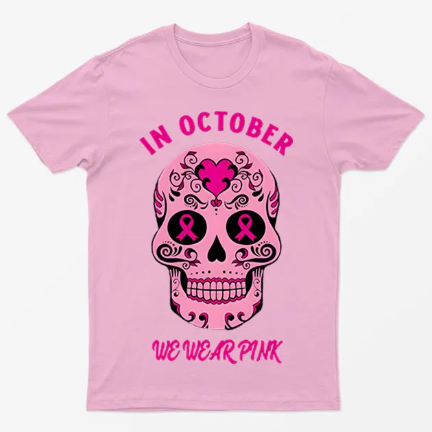 Light Pink Pink Skeleton Cancer Breast Awaeness T-Shirt