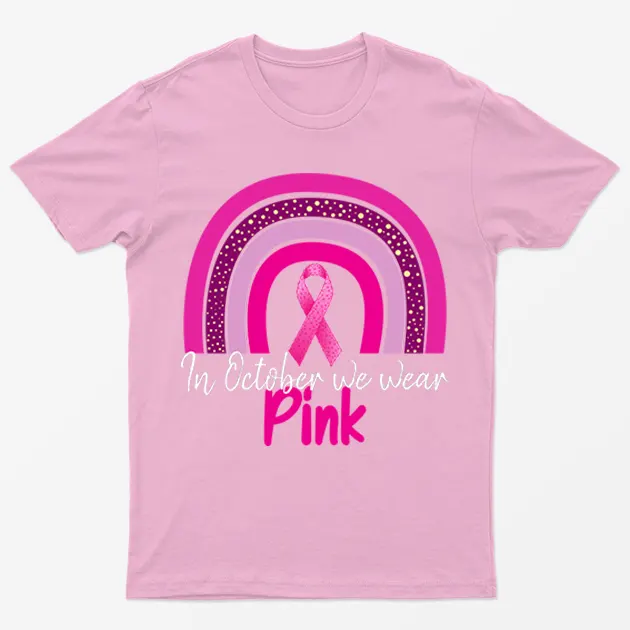Light Pink We Wear Pink Breast Cancer Awareness T-Shirt