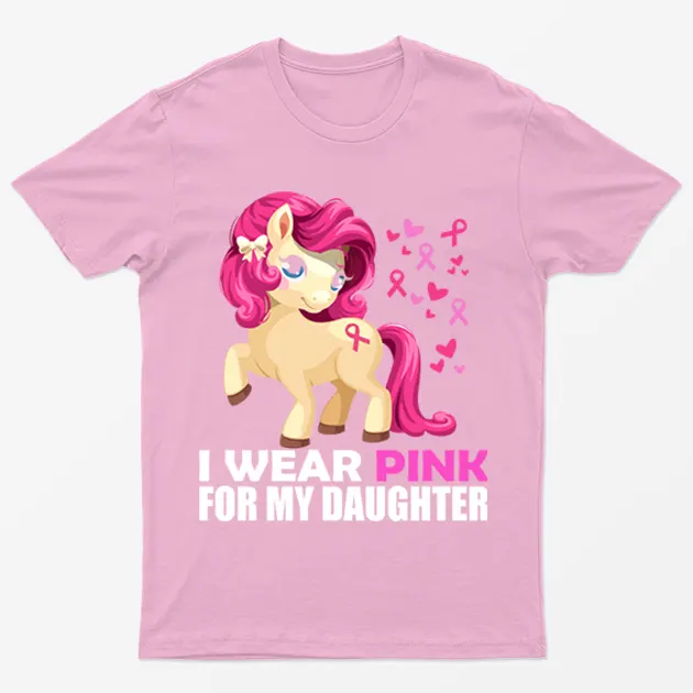 Light Pink Wear Pink For My Daughter Breast Cancer T-Shirt