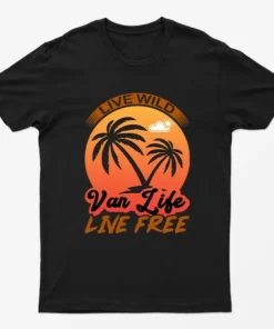 Black Live Wild Camping Graphic T-Shirt