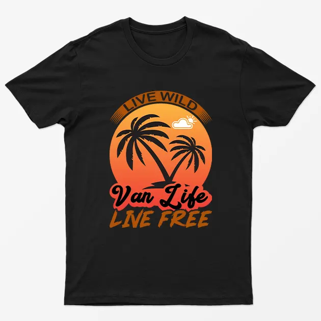 Black Live Wild Camping Graphic T-Shirt