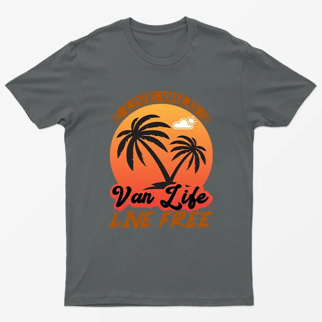 Charcoal Live Wild Camping Graphic T-Shirt