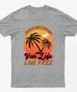 Sport Grey Live Wild Camping Graphic T-Shirt