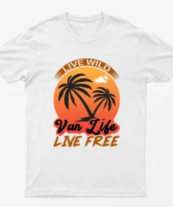 White Live Wild Camping Graphic T-Shirt