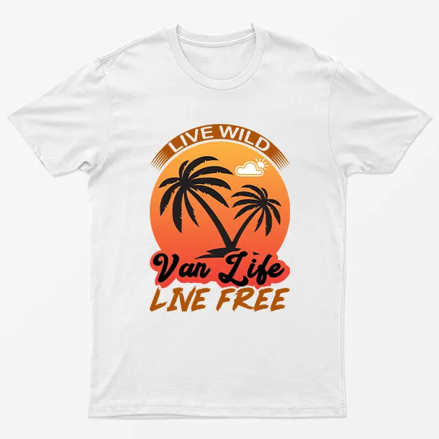 White Live Wild Camping Graphic T-Shirt