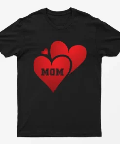 Black Love Heart Mom T-Shirt