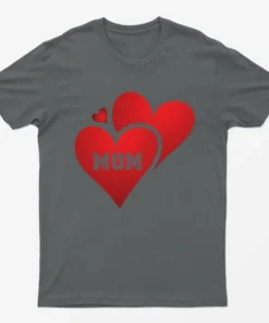 Charcoal Love Heart Mom T-Shirt